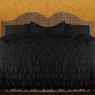 100% COTTON 800 TC  RUFFLED DUVET SET KING SIZE BLACK