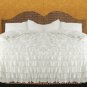 100% COTTON 800 TC  RUFFLED DUVET SET KING SIZE WHITE