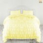 100% COTTON 800 TC  RUFFLED DUVET SET KING SIZE YELLOW