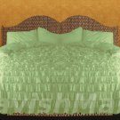 100% COTTON 800 TC  RUFFLED DUVET SET TWIN SIZE SAGE