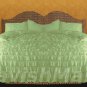 100% COTTON 800 TC  RUFFLED DUVET SET TWIN SIZE SAGE