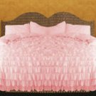 100% COTTON 800 TC  RUFFLED DUVET SET TWIN SIZE PINK