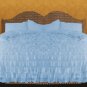 100% COTTON 800 TC  RUFFLED DUVET SET TWIN SIZE SKY BLUE