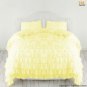 100% COTTON 800 TC  RUFFLED DUVET SET TWIN SIZE YELLOW