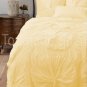 100% COTTON 800 TC FLOWER  RUFFLED  DUVET SET TWIN SIZE YELLOW