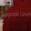 100% COTTON 800 TC FLOWER  RUFFLED  DUVET SET TWIN SIZE BURGANDY