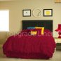 100% COTTON 800 TC CORNER RUFFL DUVE SET TWIN SIZE BURGANDY