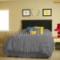 100% COTTON 800 TC CORNER RUFFL DUVE SET TWIN SIZE GRAY