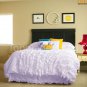 100% COTTON 800 TC CORNER RUFFL DUVE SET TWIN SIZE PURPLE