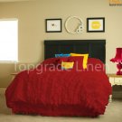 100% COTTON 800 TC CORNER RUFFL DUVE SET TWIN SIZE WINE
