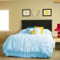 100% COTTON 800 TC CORNER RUFFL DUVE SET TWIN SIZE SKY BLUE