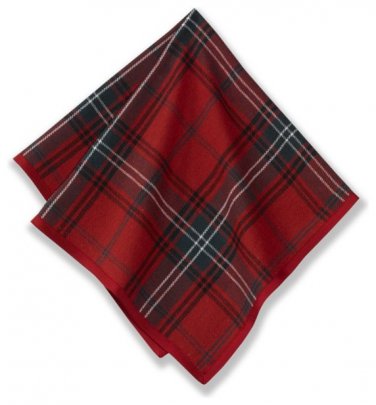 Williams Sonoma 4 Classic Tartan Red Dinner Napkins Plaid