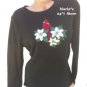 My Christmas Cardinal Studded T-Shirt Women's Sz Lg