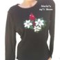 My Christmas Cardinal Studded T-Shirt Women's Sz Lg