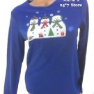 My Christmas Blue Snowman Studded Top T-Shirt Women's Sz S, L