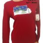 My Christmas Red Snowman Studded Top T-Shirt Women's Sz Small