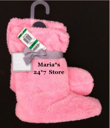 Charter Club Pink Boot Slippers Women's Booties Large  9/10