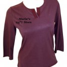 Nautica Cozy Classic Sleepwear Plum Brown Top Womens Sm