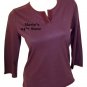 Nautica Cozy Classic Sleepwear Plum Brown Top Womens Sm