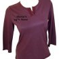 Nautica Cozy Classic Sleepwear Plum Brown Top Womens Sm