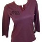 Nautica Cozy Classic Sleepwear Plum Brown Top Womens Sm