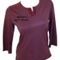 Nautica Cozy Classic Sleepwear Plum Brown Top Womens Sm