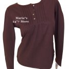 Nautica Cozy Classic Sleepwear Plum Brown Top Womens SP