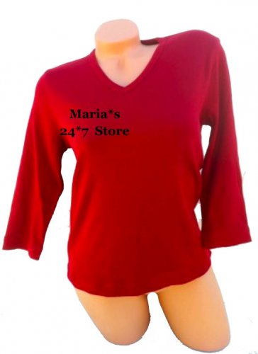 Jones New York Sport Red Top Blouse Shirt Women's PS