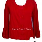 411 Red Knit Sweater Womens Top Med $78