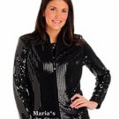 aDRESSing WOMAN Mandarin Collar Zip Black Shimmer Jacket Med