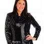aDRESSing WOMAN Mandarin Collar Zip Black Shimmer Jacket Med