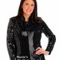 aDRESSing WOMAN Mandarin Collar Zip Black Shimmer Jacket Med