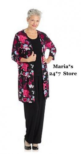 Boutique Chic by Khaliah Ali 3pc Knit Jacket Top Pant Women S
