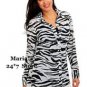 Geneology Zebra Oversized Shirt & Camisole Set Blouse Tunic Top Med