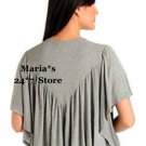 Geneology Stretch Knit Angel Wing Top Cardigan Gray Shrug Women's Sz Small