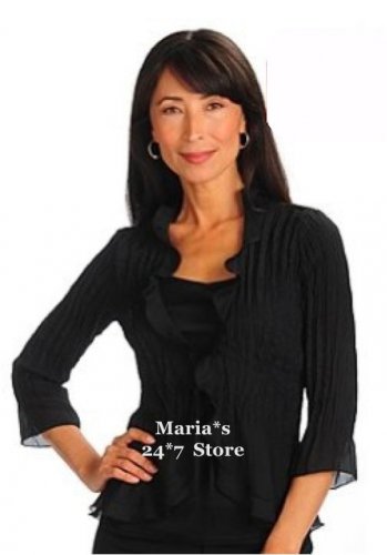 Geneology Ruffle Edge Crinkle Blouse & Tank Top Set Women's Sz Lg