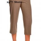 Geneology Stretch Taupe Crop Pant Slimming Panel Women's Sz 8