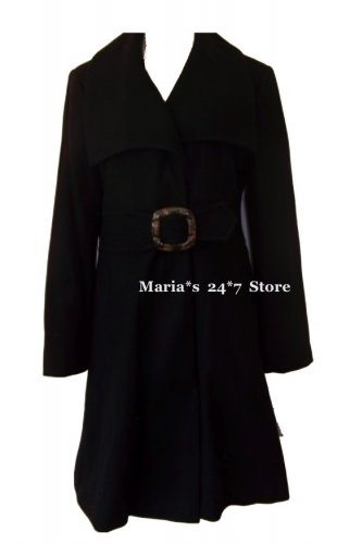 Siena Studio Women's Black Wool Coat Sz Med