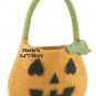 Williams Sonoma Pumpkin Wool Tote Jack O Lanter Halloween Candy
