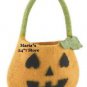 Williams Sonoma Pumpkin Wool Tote Jack O Lanter Halloween Candy