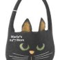 Williams Sonoma Black Cat Wool Tote Halloween Candy Bag