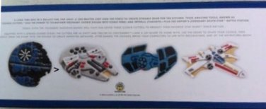 WILLIAM SONOMA Cooke Cutter 4 Star Wars Set VehiclesFalcon x-Wing