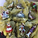 WILLIAM SONOMA 12 Day of Christmas Tree Ornaments Set