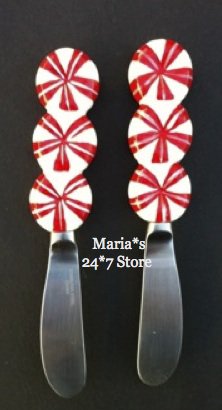 WILLIAM SONOMA 2 Peppermint Spreaders Knife Set
