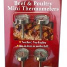 Redi Chek 4 USDA Beef & Poultry Cooking Maverick Mini Thermometers Glass Lenses