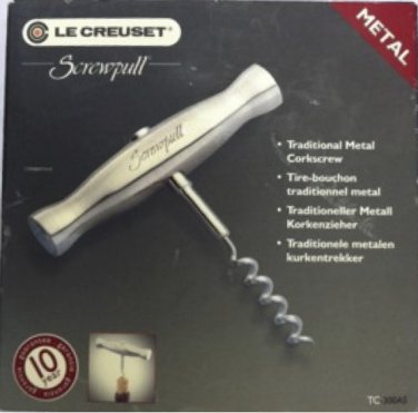 Williams Sonoma Le Creuset Wine Bottle Metal Cork Screwpull Bar Tool
