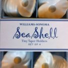 WILLIAM SONOMA 4 Sea Shell Taper Holders & 10 Candles