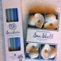 WILLIAM SONOMA 4 Sea Shell Taper Holders & 10 Candles