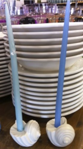 WILLIAM SONOMA 4 Sea Shell Taper Holders
