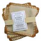 Williams Sonoma 4 Caboteurs Coasters Blanket Stitch Ivory